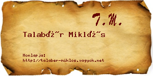 Talabér Miklós névjegykártya