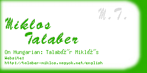 miklos talaber business card